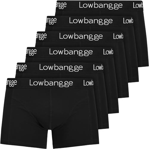 Lowbangge Boxershorts för män, 4-pack utan skrapande lappar, kalsonger, retroshorts, bomull