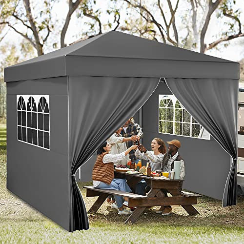 YITAHOME 3X3M Outdoor Pop Up-Pavillon mit Seite Faltpavillon, Wasserdichter Faltbarer Gartenpavillon Für Alle Jahreszeiten Camping Pavillon Anti-uv Mit Kostenlosen Höhenverstellbaren Für Party Märkte