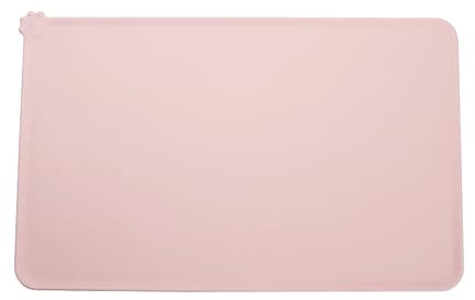 Meow&Woof Premium-Silikon-Hundefuttermatte rutschfeste wasserdichte Napfunterlage Hund Katzen 48x30cm Haustier-Tischset für Futter Wasser Hundenapf Unterlage Napfunterlageverhindert Verschütten-Rosa
