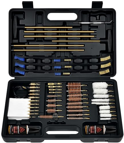 GLORYFIRE Elite Gun Cleaning Kit Universal Gun Cleaner for Shotgun, Pistol, Rifle, All Guns with Lightweight Carrying Case, Reinforced and Lengthened Rods and Steel Wire, High-end Double Head Brushes