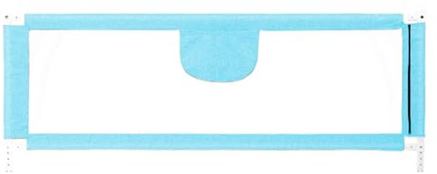 Homewell Sänggaller, 150 cm, sängskydd för barn från 0–10 år, justerbar höjd fallskydd säng, kolstål, sänginramning, babysäng, resårsäng (blå, 150 cm, 1 stycken)