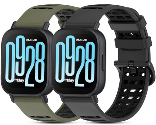 SenMore 2 Correa de Silicona para Redmi Watch 5 Active/5 Lite/Xiaomi Mi Watch/Xiaomi Watch S1 Active/S1 Pro/S1/S2/S3/S4/2/2 Pro, 22mm Ajustable Deportiva Pulseras para Xiaomi Watch S4.