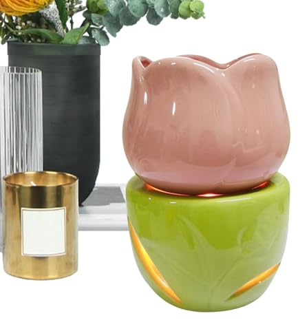 Bruciatore per fusione di cera - Bruciatore per oli essenziali per fusione di cera, stufa per aromaterapia con bruciatore a olio chic unico | Scalda fragranze floreali con cucchiaino per candele, port