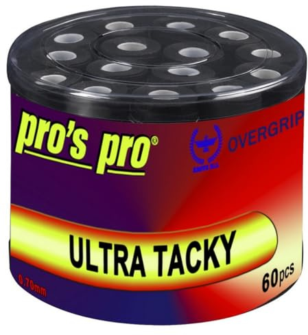 Generisch 60 impugnature Ultra Tacky Nero Tennis Squash Badminton