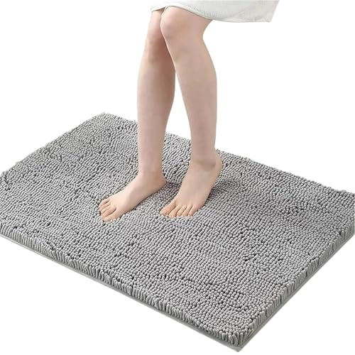 Bathroom Rug Mat Non Slip Quick Dry Bath Mats Extra Thick And Super Absorbent Bath Rugs Microfiber Chenille Shower Carpet