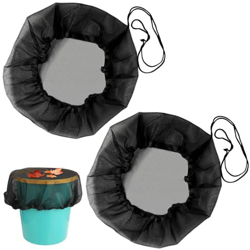 2 Pezzi Copertura 60 cm per Barile da Pioggia, Rete per Barili Antipioggia Regolabile, Rete per Barilotto Della Pioggia con Banda Elastica, Protezione Contro Foglie Insetto