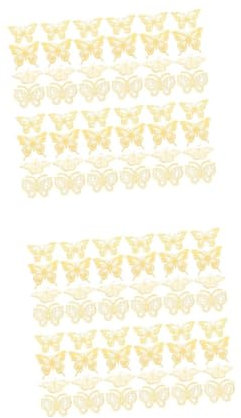 EXCEART 2 Set Adesivi Per Pareti Farfalla Della Trama Decalcomania Murale Adesivi Murali Rimovibili Adesivo Da Parete Metallico Decalcomanie Da Parete Carta D'oro 48 Pezzi * 2