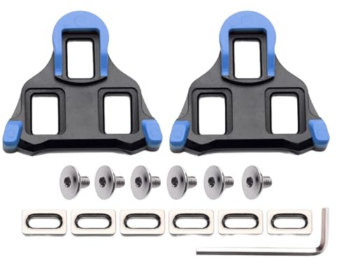 Blå cykeldubbar med verktyg – Shimano SPD-SL kompatibla, halkfria, hållbara, högpresterande pedalklämmor för väg- och inomhuscykling