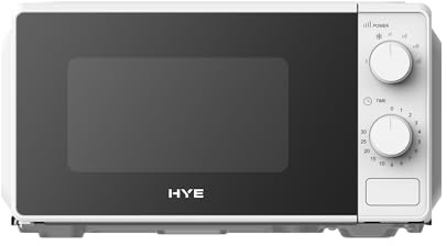 HYE Compact 20L Microwave Oven – Stylish White Microwave for Fast Cooking & Reheating – Energy Efficient Small Appliance for Home & Office Kitchens - SA01MM207W13