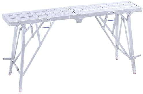 LWJSOCP Escalera de andamio Plegable portátil con Altura Ajustable, Plataforma de Trabajo Multifuncional, Ideal para taburetes y Bancos de Trabajo (160 cm)