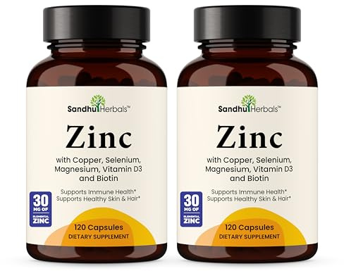 Zinc 30mg With Copper, Selenium & Vitamin D3 | 240 Capsules | Magnesium, Vitamin B6, Biotin | Absorbable Zink Supplements for Men & Women | Chelated Zinc for Immune Health, Skin, Hair, & Nails Support