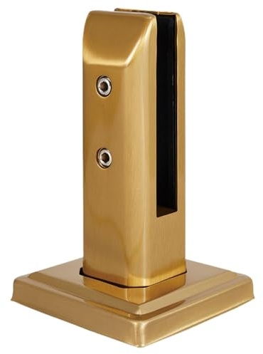 FytStycale Pince à verre, support de fixation pour étagère en verre, pour balustrade, garde-corps de terrasse, or