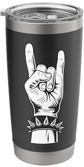 Let's Rock Devil Salute French Fries Fork Metalhand & Roll Stainless Steel Insulated Tumbler