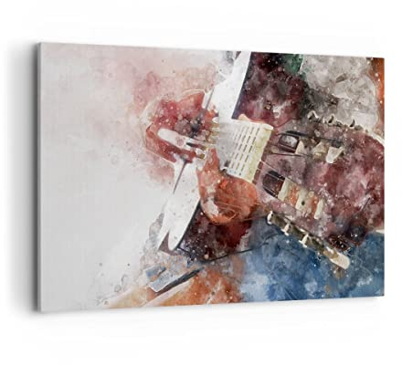 Bilder auf Leinwand 120x80cm Wandbild Musik Kunst - 4000 | Gitarre Groß XXL Wanddekoration Wohnzimmer Schlafzimmer Küche Wanddeko Wand Kunstdruck Wandkunst Wall Decor ARTTOR