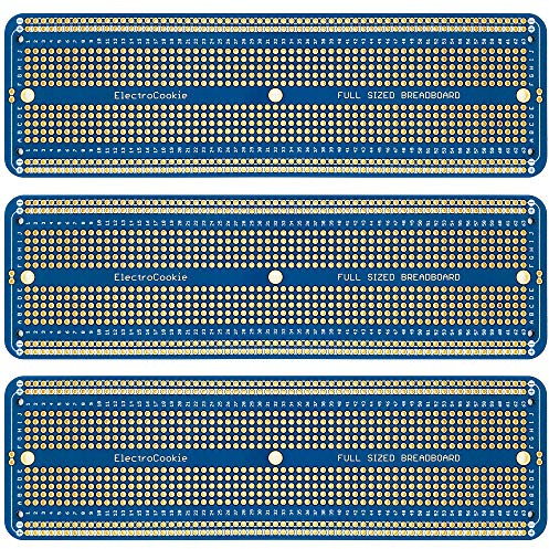 ELECTROCOOKIE solderable brotschneidebrett große PCB Board für arduino und Elektronik projekte, vergoldet (3-Pack, blau)