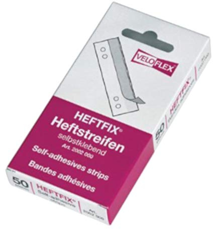 VELOFLEX Heftstreifen, 105 mm lang, selbstklebend, 50er Packung