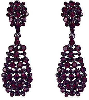 EVER FAITH Pendientes de Cristal Nupciales para Mujer, Pendientes Colgantes de Declaración con Cristales Brillantes Estilo Vintage Art Déco de Gota con Perforación para Bodas para Novias Damas de