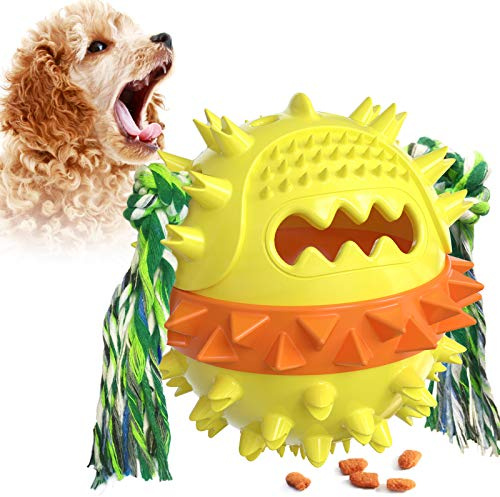 Fragrant Hill Hundespielzeug mit Saugnapf, Kauspielzeug, Pet Molar Toy, Multifunktions Spielzeug, Zahnreinigung für Haustiere Hunde, Kauseil Ball Spielzeug, Interactive Welpenspielzeug (Yellow)