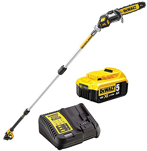 DEWALT DCMPS567P1 18V Li-ion Brushless Pole Saw Kit 1 x 5.0Ah Battery & Charger, Yellow