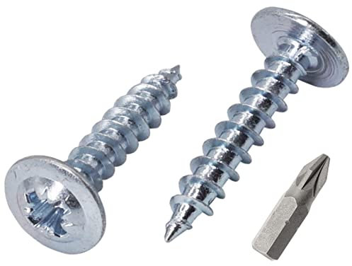 Marcopol (100 Stück) Verzinkter Stahl 4,0 x 20 mm Holzschrauben Metallschrauben Modifizierter Traversenkopf selbstschneidend (100, 4,0 x 20 mm), silber