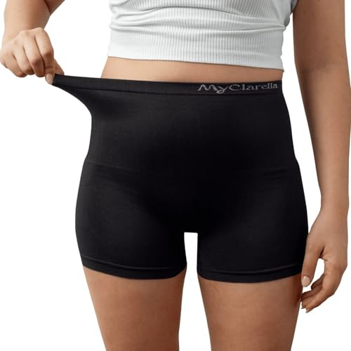 MyClarella® Trosa | Graviditets- och veckosäng underkläder | Ventilerande och elastisk trosa utan hudirritation för graviditet och säng i sängen, svart, M