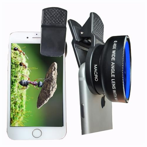 Peanutech Fisheye Lens iPhone Phone Camera Lens Kit Wide Angle Macro for iPhone Andriod Phone Samsung with Clip PU Bag (Black)