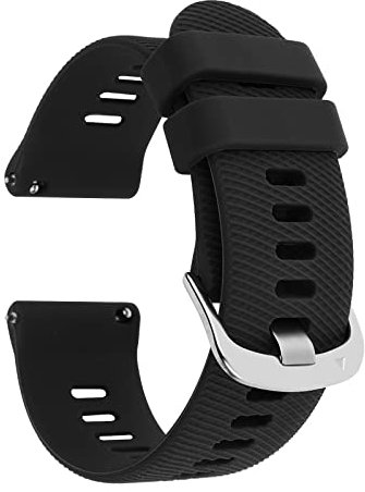 TIESOME Ersatz Uhrenarmbänder Silikon, Verstellbare Armband Uhren mit Schnellverschluss, Uhrenarmband Ersatzbänder Watch Straps Band, Uhren Zubehör Band (Schwarz 20mm)