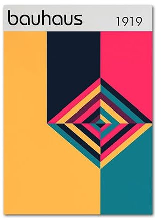 Abstrakte Bauhaus Geometrische Architektur Moderne Nordic Wand Kunst Leinwand Malerei Poster Und Drucke Bilder for Wohnzimmer Dekor (Color : I, Size : 50X70 cm Unframed)