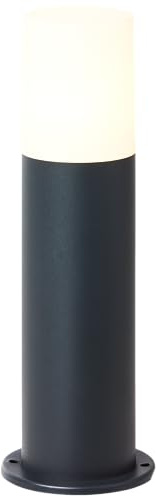 Lightbox Außen Sockellampe mit matt weißem Regenschutz - 35 cm Höhe - | Außen Sockellampe, 35 cm Höhe, Ø 12 cm, E27, max. 28 W, IP44