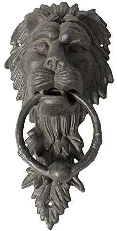 Antiker Ring-Türklopfer, Retro-Löwenkopf-Türklopfer aus Eisen, antiker schmiedeeiserner Türgriff, Garten-Haustür-Wanddekoration
