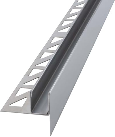 Dalsys Gefällekeil Dusche Rechts 120cm, 19mm Höhe Silber | V2A Edelstahl Gefälleprofil, Keil Profil, U-Profil Glasaufnahme Duschprofil Keilschiene Glashalter