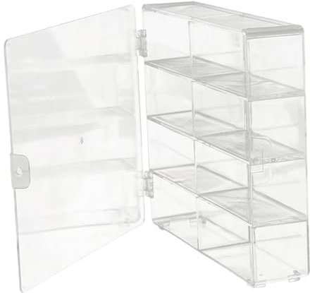 Folpus 1/64 Scale Model Car Display Case Acrylic Diecast Display Case Clear Model Car Storage Boxes Display Cabinet 4 Tiers Vehicle Garage Showcase for Toy Cars Models Action Figures