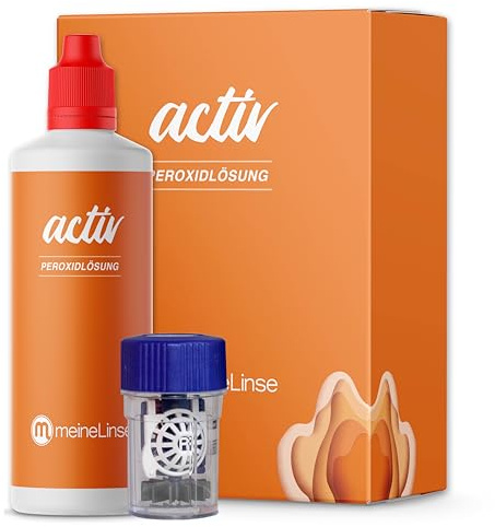meineLinse activ Peroxidlösung Reise-Set 1 x 100ml + 1 Behälter - für die schonende Reinigung weicher & formstabiler Kontaktlinsen - konservierungsmittelfrei (1x 100ml + 1 Behälter)