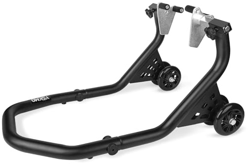 YSKMO Motorcycle Front Wheel Paddock Stand, Black Color, 500Lbs Capacity, with V Shaped Support, Easy to Lift and Install for Motorcycles, Yamaha, Suzuki, Ducati, Honda, BMW, etc