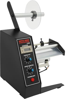 WOQLIBE Automatischer Etikettenspender, 0-999999 Automatische Zählung, Etikettenabroller Breite 5-140 mm, Länge 10-150 mm, Etikettentrennmaschine für Barcode-Etiketten, Produktions-Etiketten