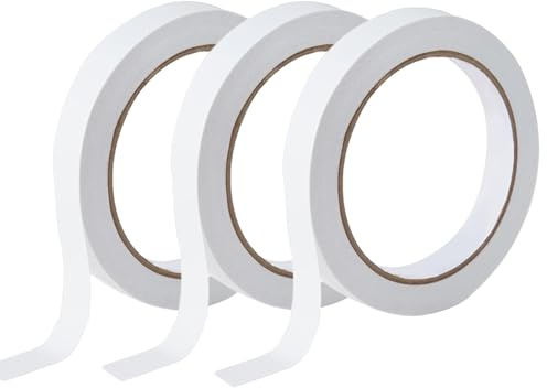3 rotoli di nastro biadesivo, 0,5 cm x 15 m, per artigianato, fai da te, foto, carta da parati, scrapbooking, lavori manuali, decorazioni, timbri in gomma, biglietti, scatole, confezioni (5 mm di