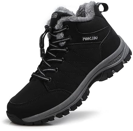 ZHNSHM Stivali da Neve da Uomo in Pelliccia Foderato Antiscivolo Stivali Invernali Caldi Foderati Trekking Scarpe da Trekking All'aperto Stivaletti