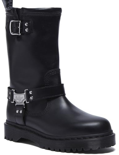 Dr. Martens Unisex-vuxen Anistone hej motorcykelstövel, Svart, 12 Women/11 Men
