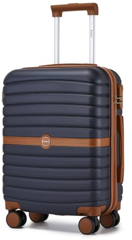 KONO Handgepäck Koffer 55x40x20cm Leichter Reisekoffer Flugzeug Dunkelblau | Robuste ABS+PC, Leise Doppelrollen, Zahlenschloss, Kabinenkoffer Klein, Perfekt für Ryanair, Flugreisen und Kurztrips