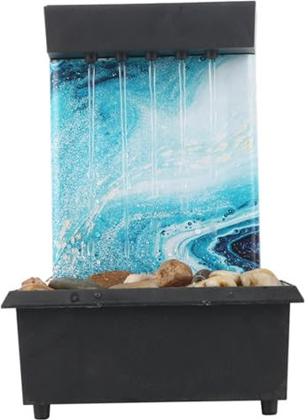 Fuente de Agua de Escritorio, flujos circulantes Mini Fuente de Agua con decoración de guijarros para relajación, Mini Cascada de operación USB/baterías para Mesa de Oficina en casa, 4.5x3.