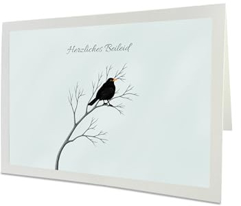Amsel Trauerkarte Herzliches Beileid Beileidskarte mit Umschlag