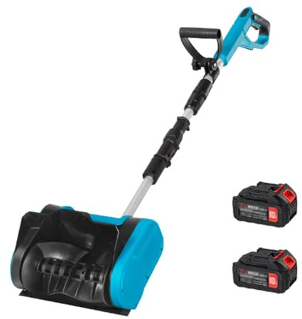 ENWYTE Pelle à Neige sans Fil souffleuse à Neige électrique Rechargeable Moteur sans balais de 1200 W portative Largeur de 31 cm Batterie Haute capacité de 4,0 Ah déneigement Efficace(2 Batteries)