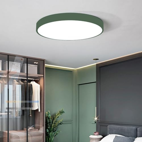 TZSMUM Plafon LED Techo Regulable Lampara Techo con Mando a Distancia 2700K-6500K Lamparas de Techo Decorativo Moderno Diseño Redondo Interior para Dormitorio Salon Comedor (Verde,50cm)