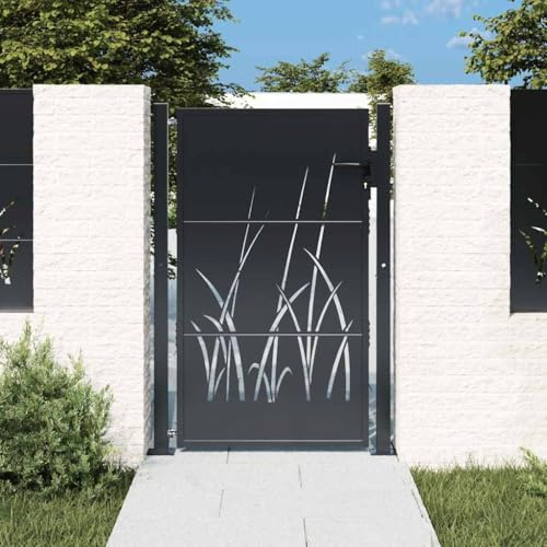 Générique Portail de Jardin Anthracite 105 x 130 cm Acier Design Herbe,Clôtures & barrières, Portillons,153168