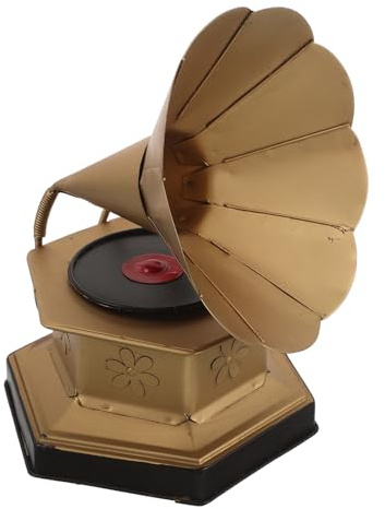 Toyvian Carillon Giradischi Grammofono retrò Miniatura Oro, Statuetta Vintage per Decorazione Tavolo Ristorante e Arredamento Casa Nostalgico