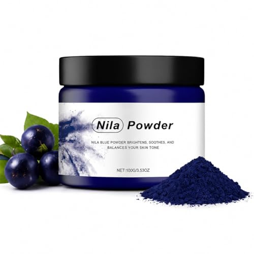 Nila Powder- Blue Nila Powder Moroccan -Blue Indigo Gesichtsmaske Frauen & Männer, Koreanische Peel Off Maske Gesicht, Face Masks Selber Machen – Natürliches Maskenpulver für Anti-Aging, Poren & Teint