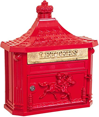 Di colore rosso in alluminio a parete con blocco lettera post Royal Mail box