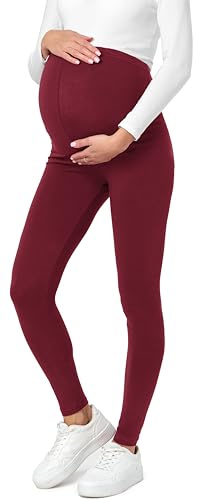 Be Mammy Dams Moderskap Leggings Tights BE20-230 (Vin Röd, XXL)