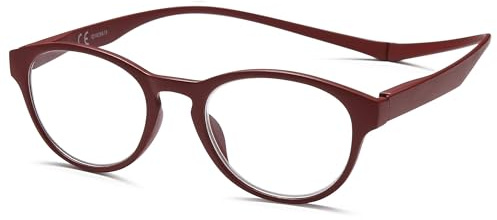 NEW VISION Lesebrille mit Magnetverschluss, Lesebrillen, Bequem Magnetverschluss, Reading Glasses NV3312, Lesehilfe für Damen Herren (Rot, 2.5, x)