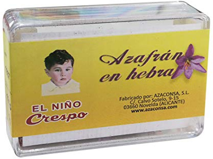 El Niño Crespo - Azafrán en Hebras - Caja de 1 gramo - Azafrán Español - Condimento Culinario - Aporta Sabor a tus Comidas - Original de España - Azafrán Silvestre